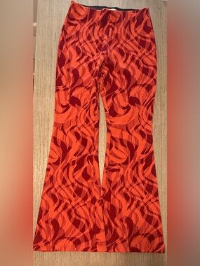 Anthropologie The Joni Patterned Flare Pants Size Small